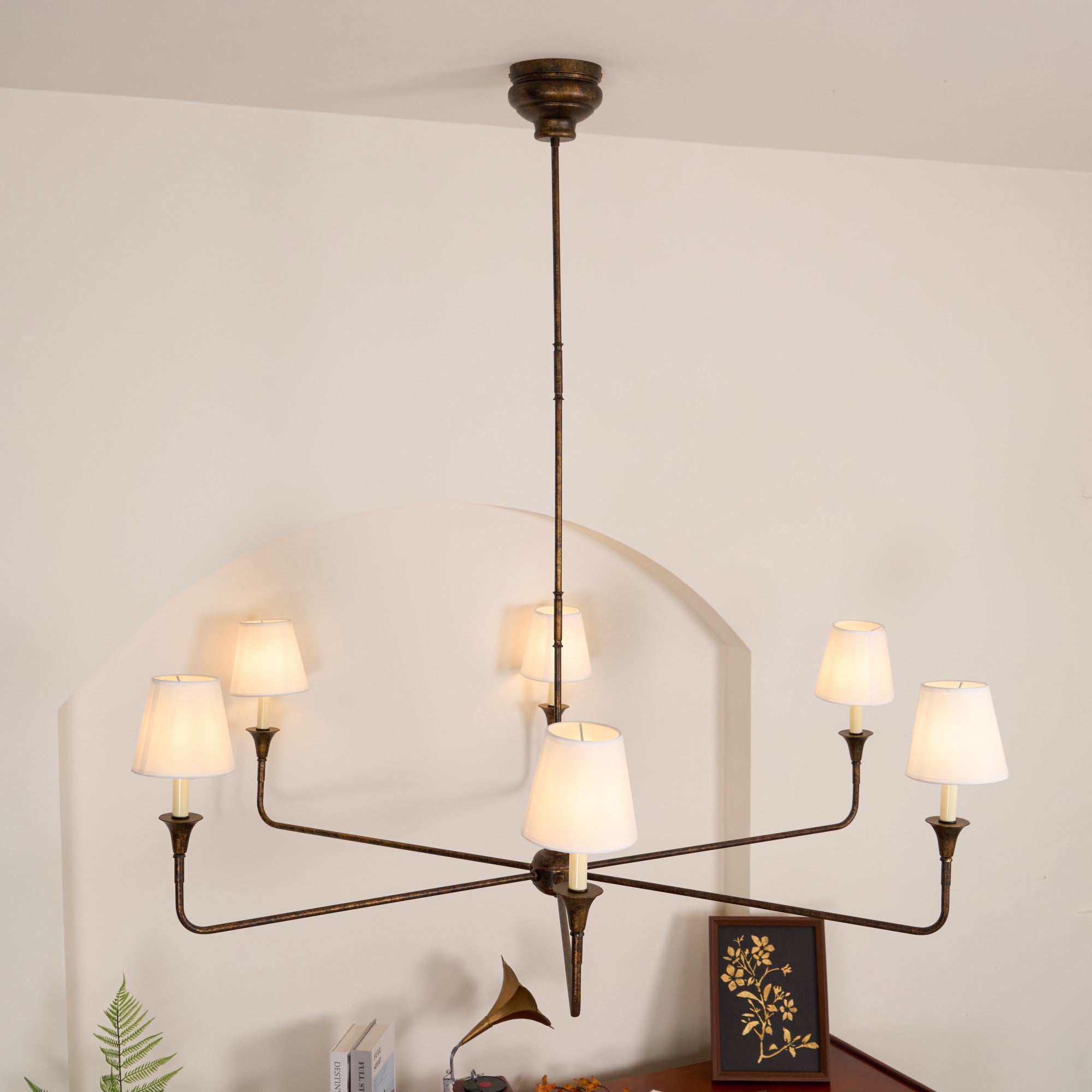 Arthaila Vintage Industrial Grande Fabric Chandelier - Neutral Decor