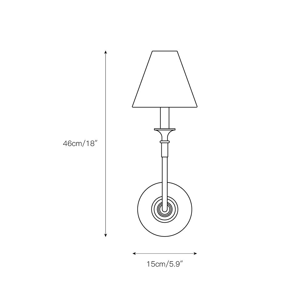Cygnus Modern Minimalist Traditional Black Fabric Wall Lamp