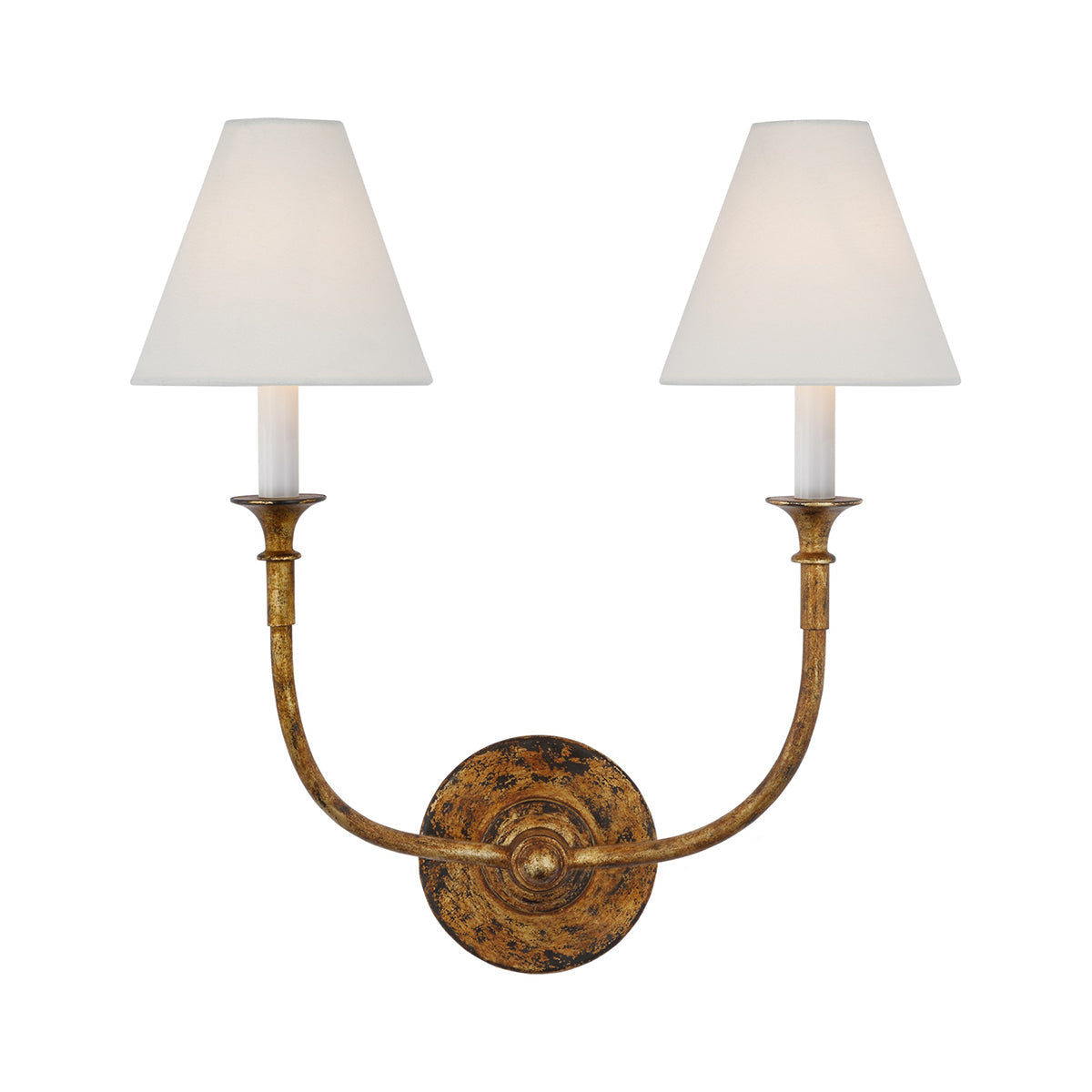 Silva Vintage Wall Lamp Fabric Black/White/Brass Arm