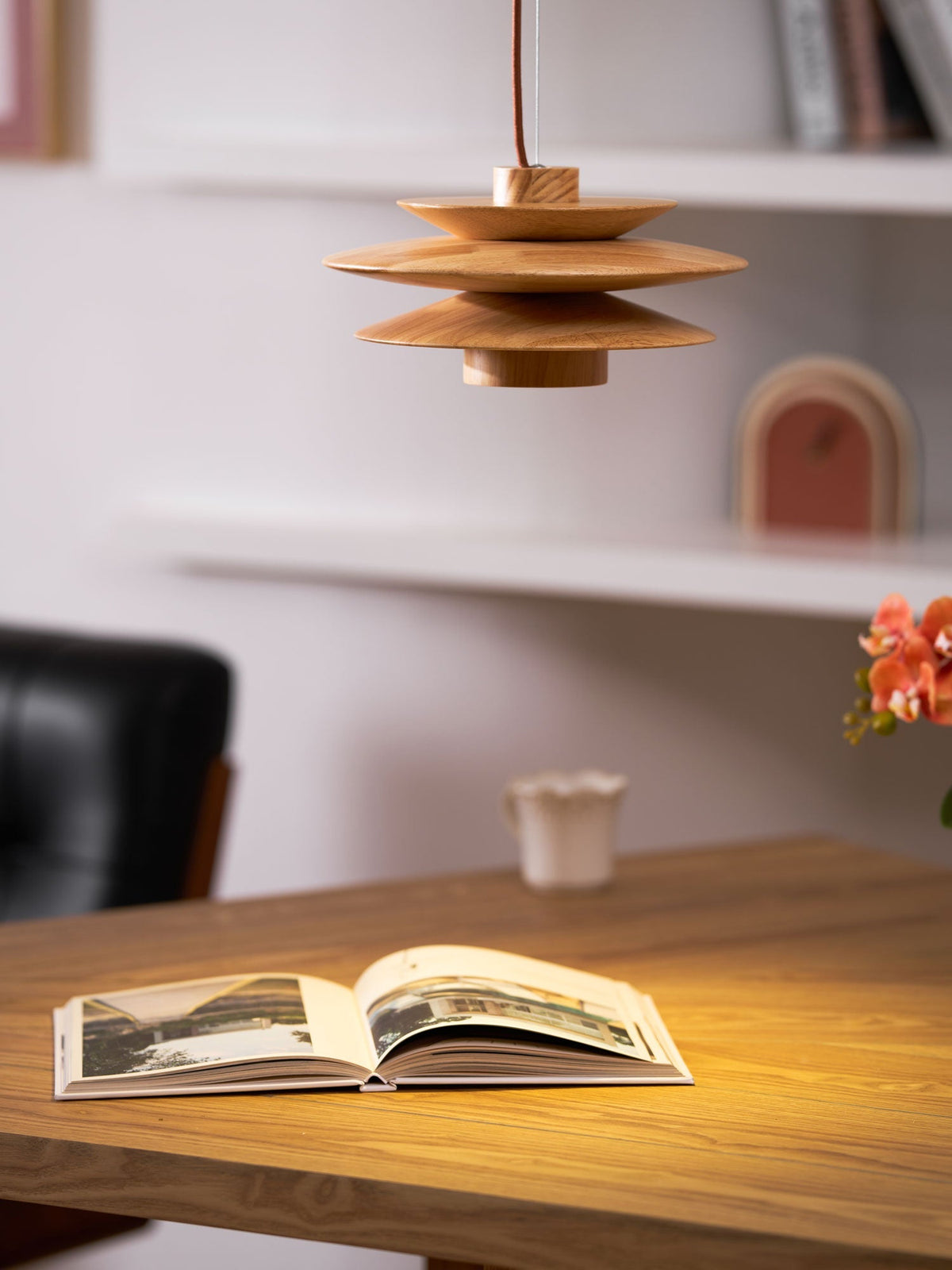 Marshire Wooden Disc Pendant Light