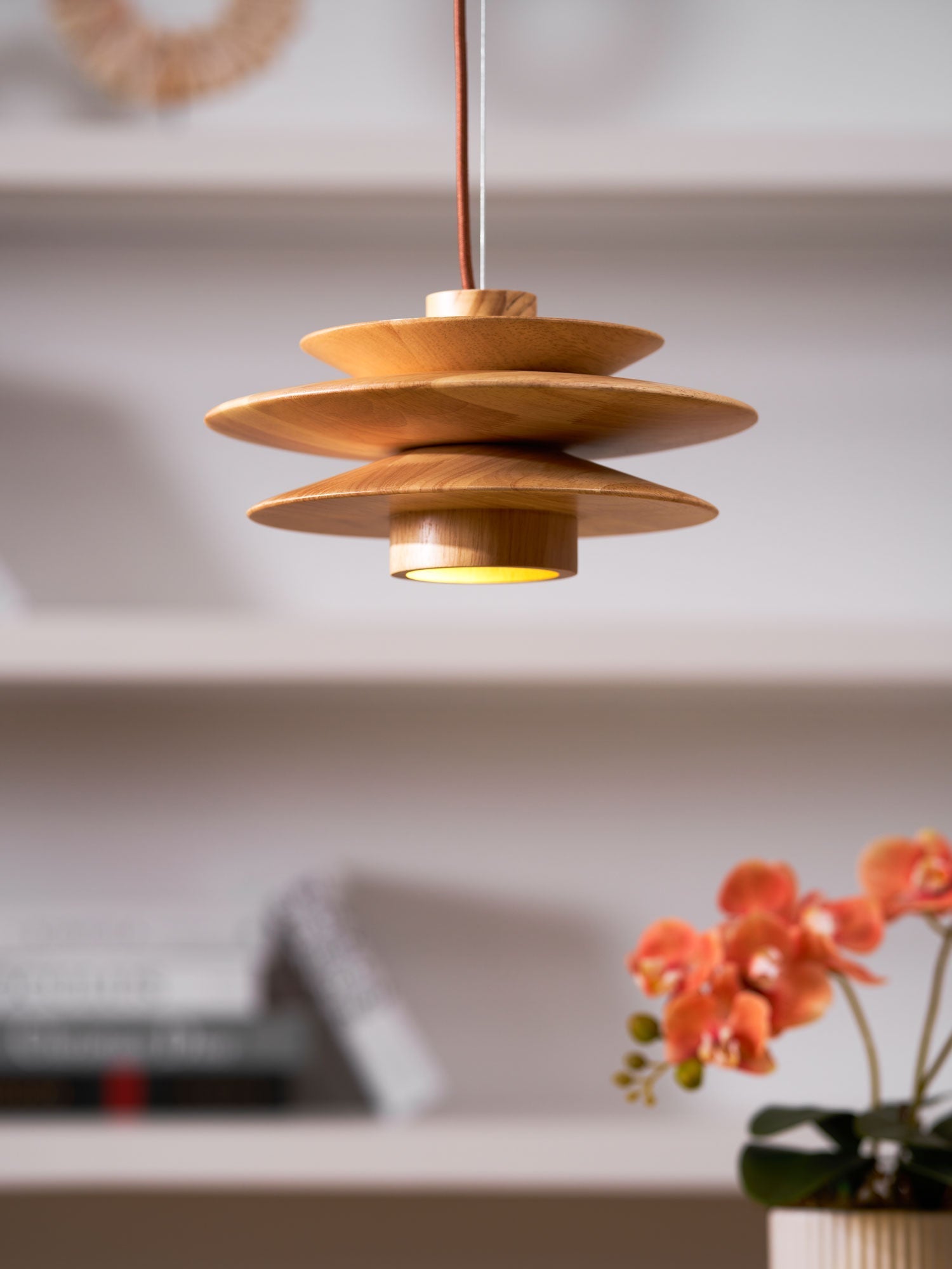 Marshire Wooden Disc Pendant Light