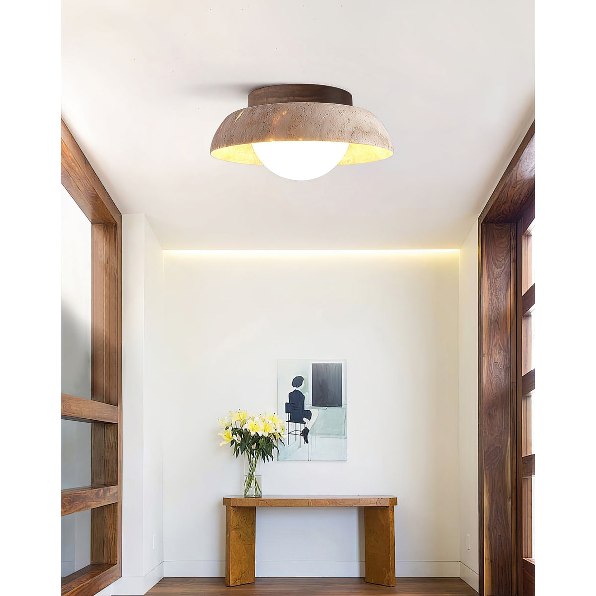 Cuvela Travertine Ceiling Lamp