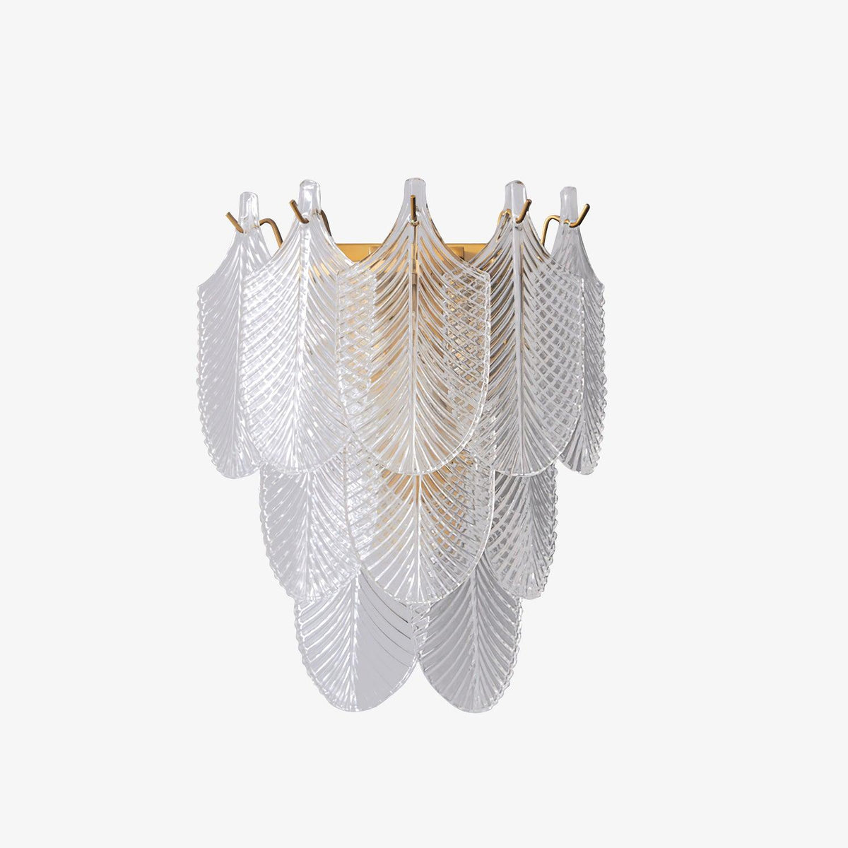 Eveno Metal Glass Leaf-inspired Wall Sconce