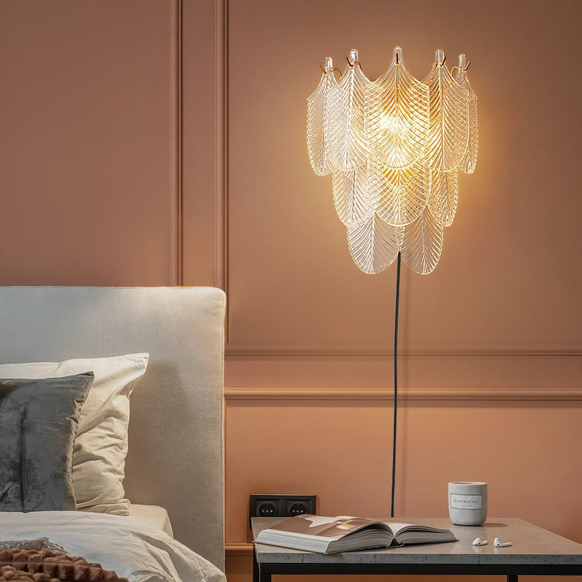 Celoaine Wall Sconce Brass Murano Glass