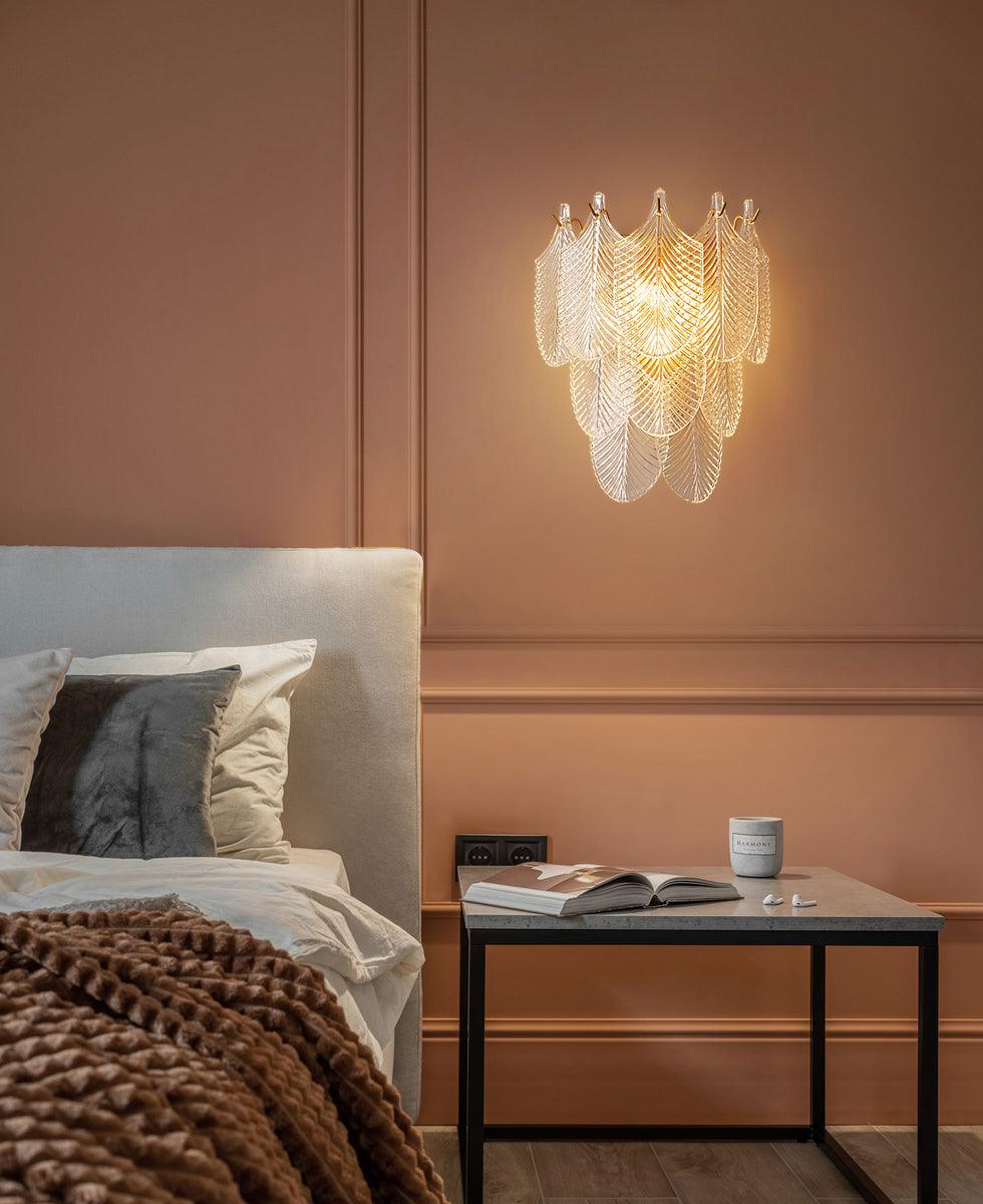 Eveno Metal Glass Leaf-inspired Wall Sconce