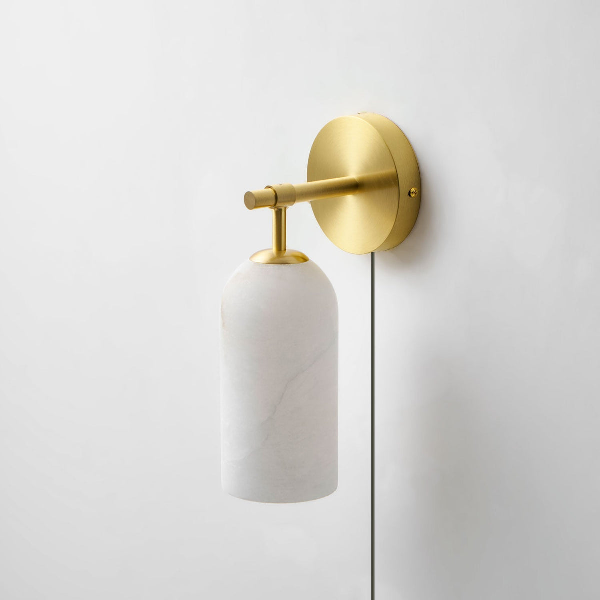 Everwell Pillar Alabaster Plug In Indoor Wall Light