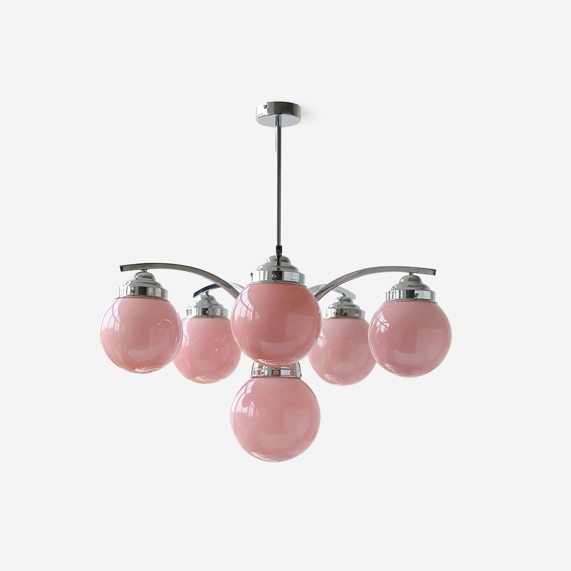 Lioreena Chandelier Pink Glass