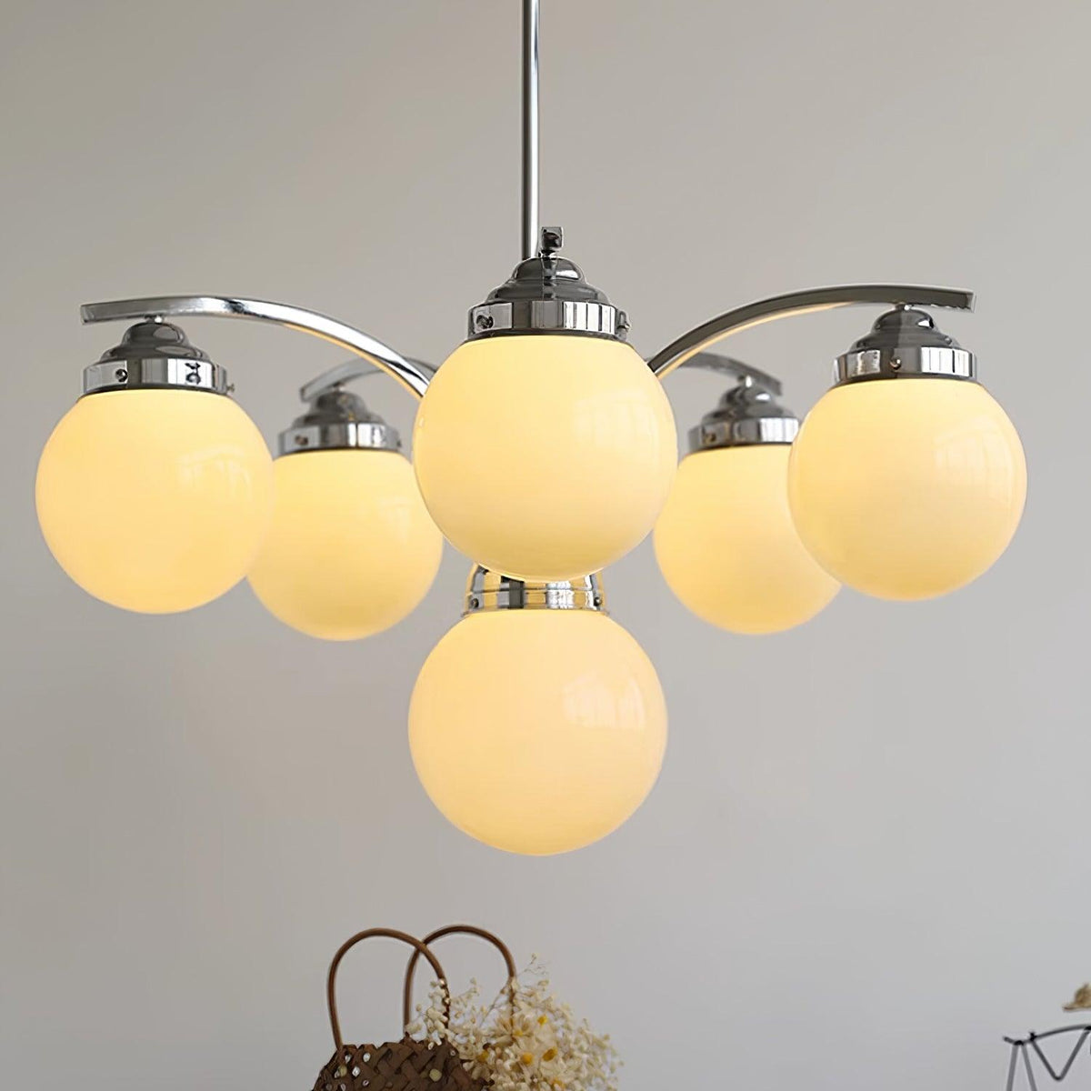 Lioreena Chandelier Pink Glass