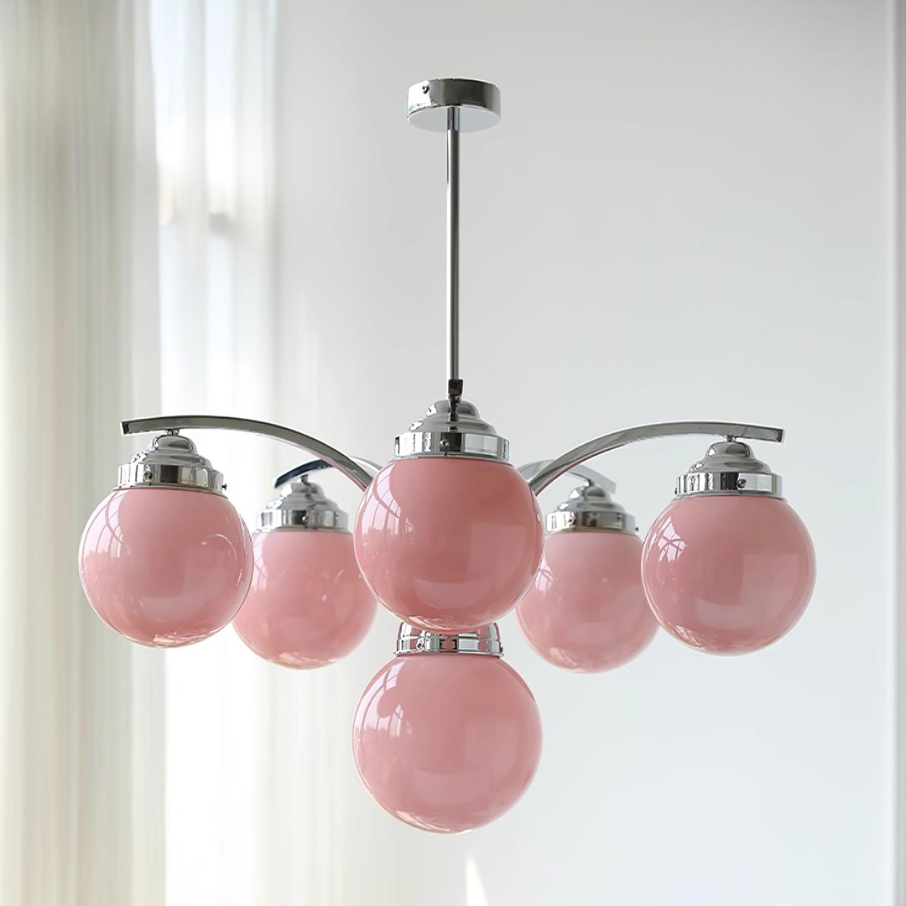 Lioreena Chandelier Pink Glass