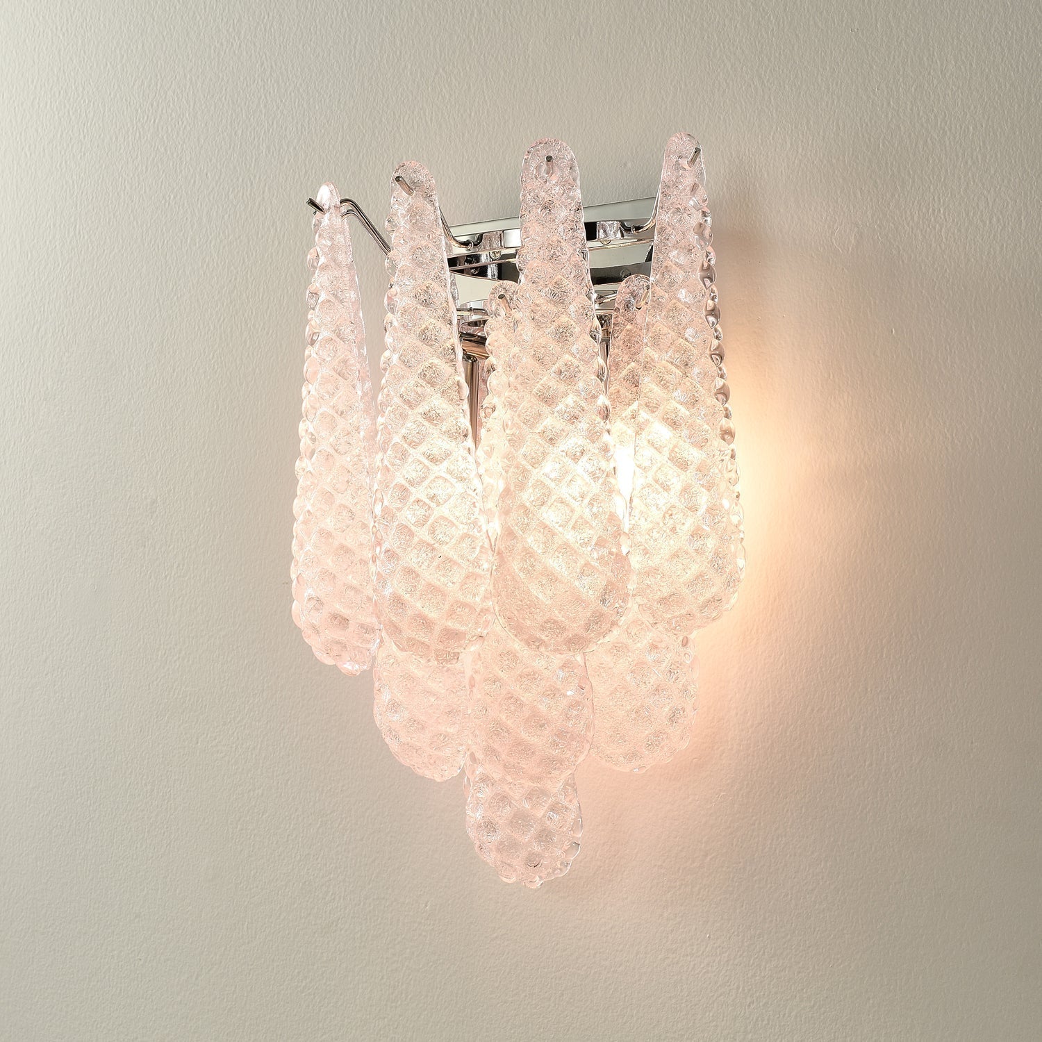 Eirelora Wall Sconce Pink Waffle Glass Modern