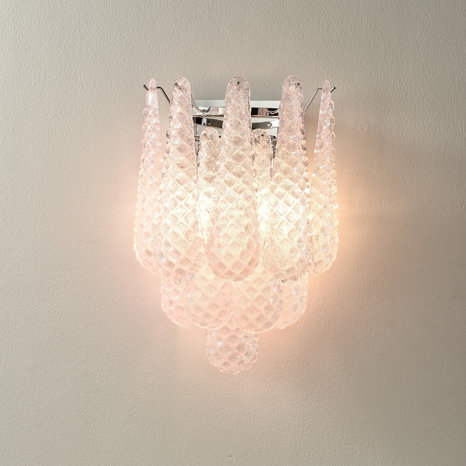 Eirelora Wall Sconce Pink Waffle Glass Modern