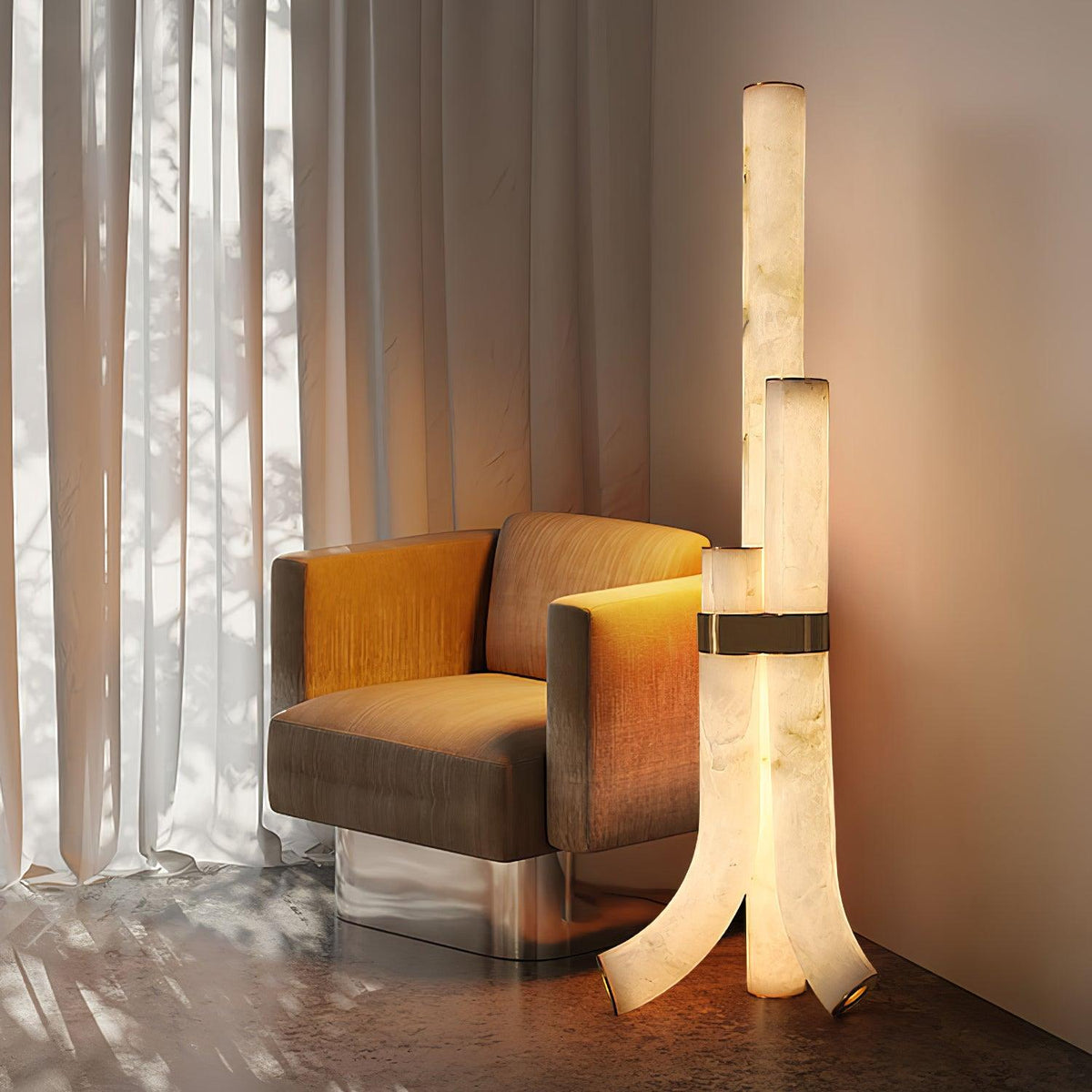 Nivoena Alabaster Floor Lamp