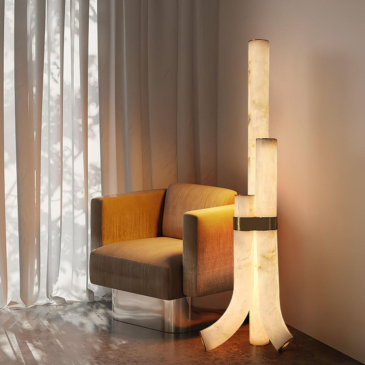Nivoena Alabaster Floor Lamp