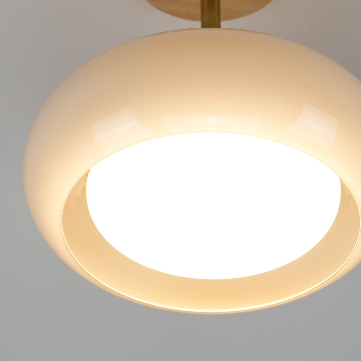 Thalia Flush Mount Ceiling Light Glass Wood &Orange&White