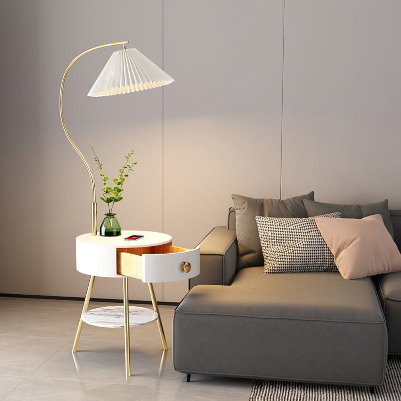 Yase Wood Marble Floor Light