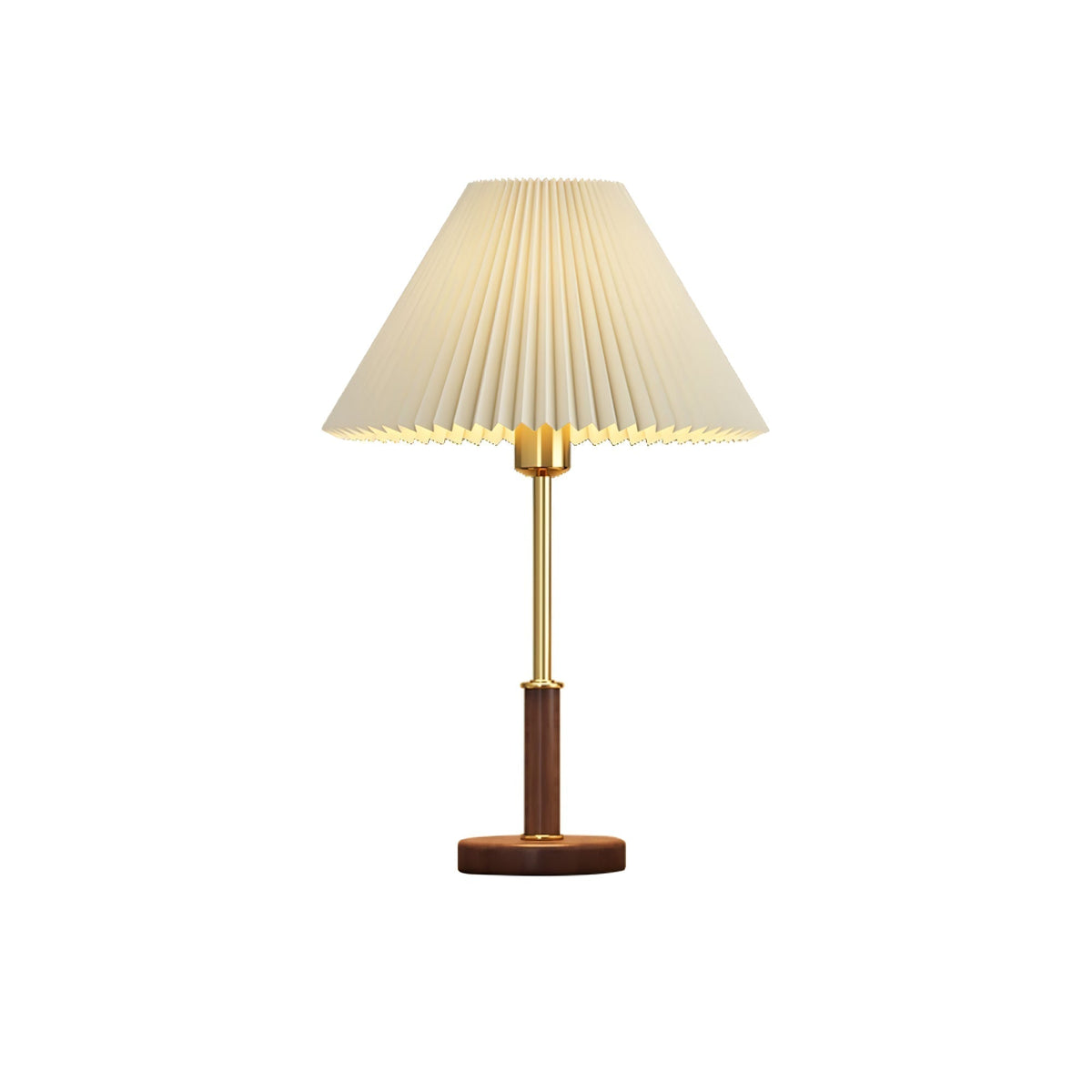 Fiora Pleated Walnut Table Lamp