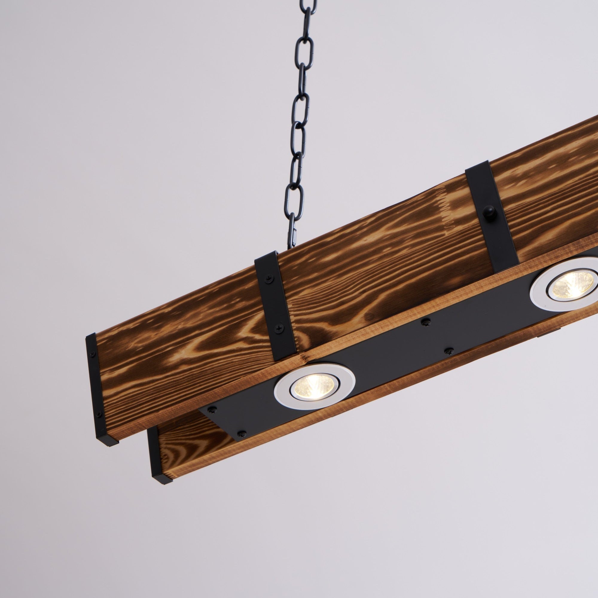 Aldelena Chandelier Pleva Linear Natural Wood