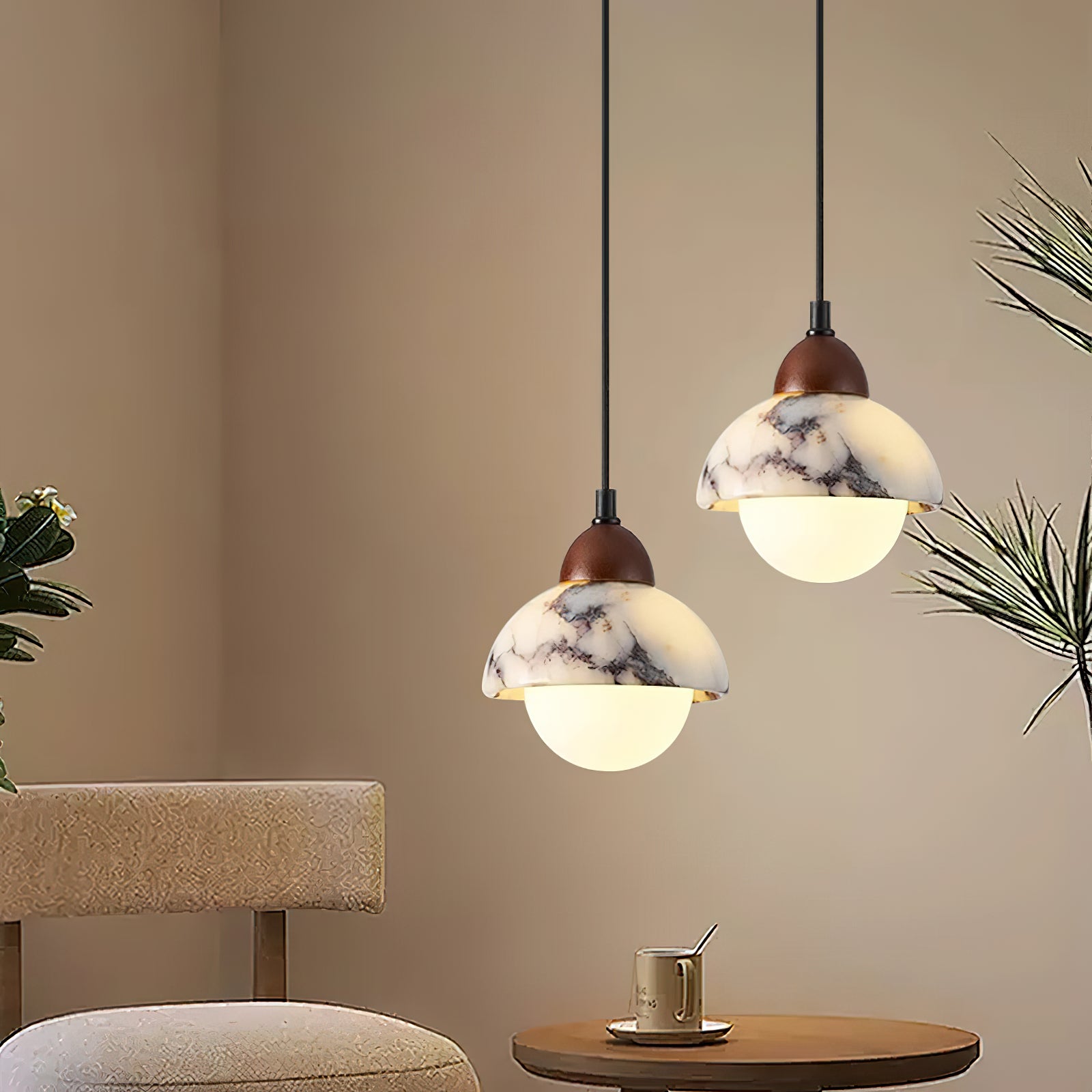 Sylivora Wooden Marble Pendant Lamp