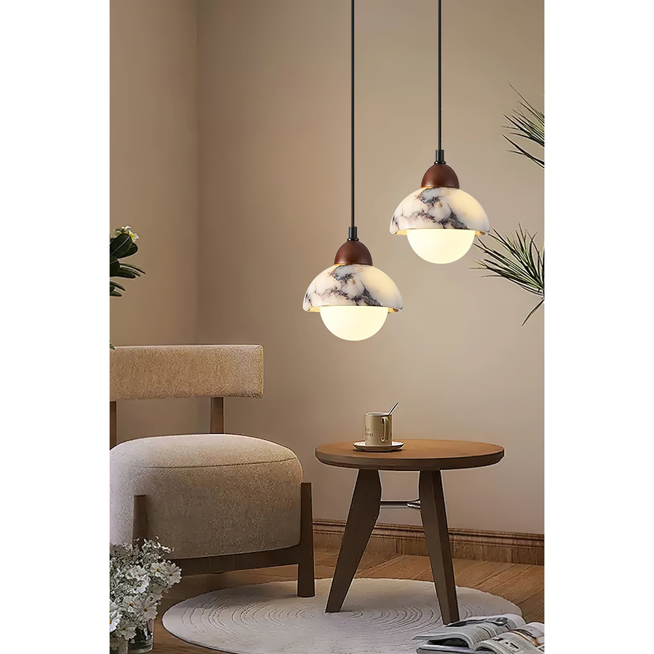 Sylivora Wooden Marble Pendant Lamp