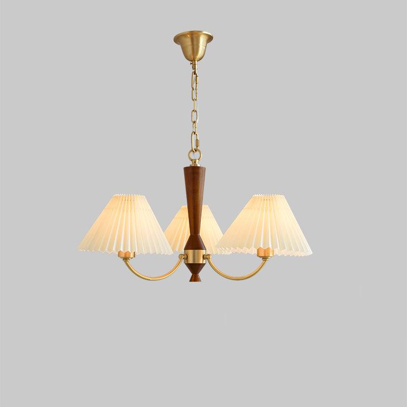 Elaorira Chandelier White Pleated Lampshades