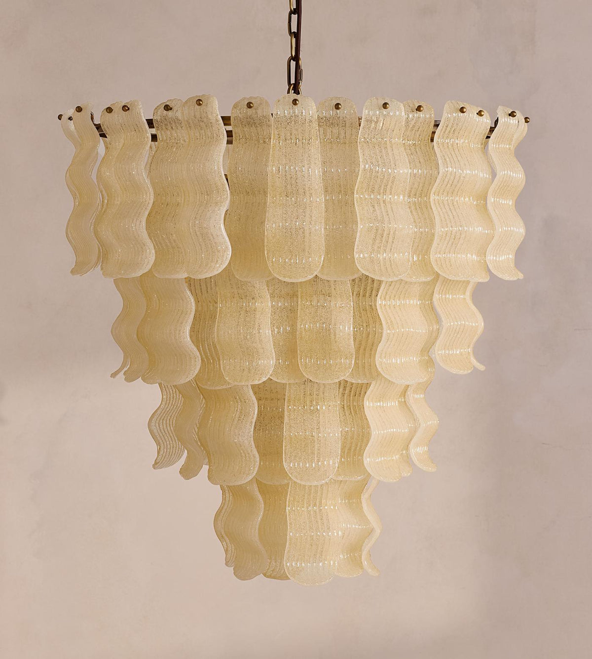 Borzi Yellow Glass Leaf Luxurious Chandelier