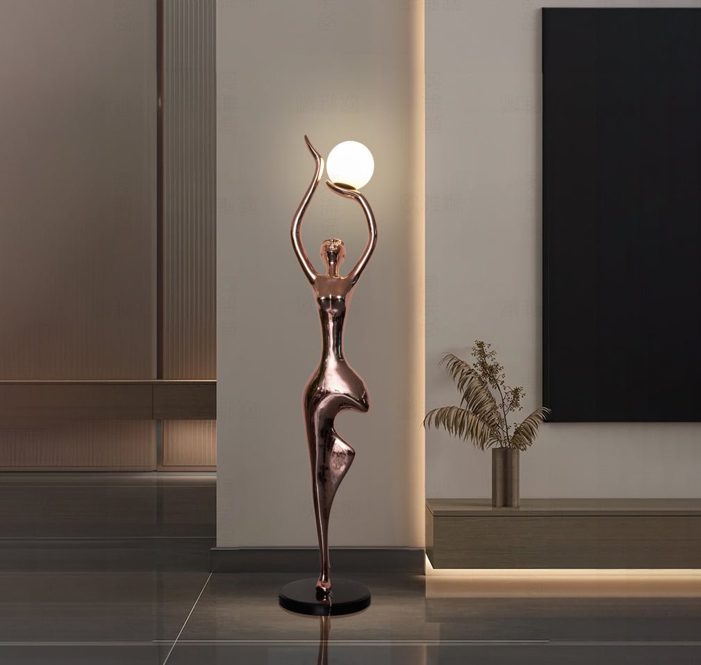 Emiryra Golden Sculptural Floor Lamp