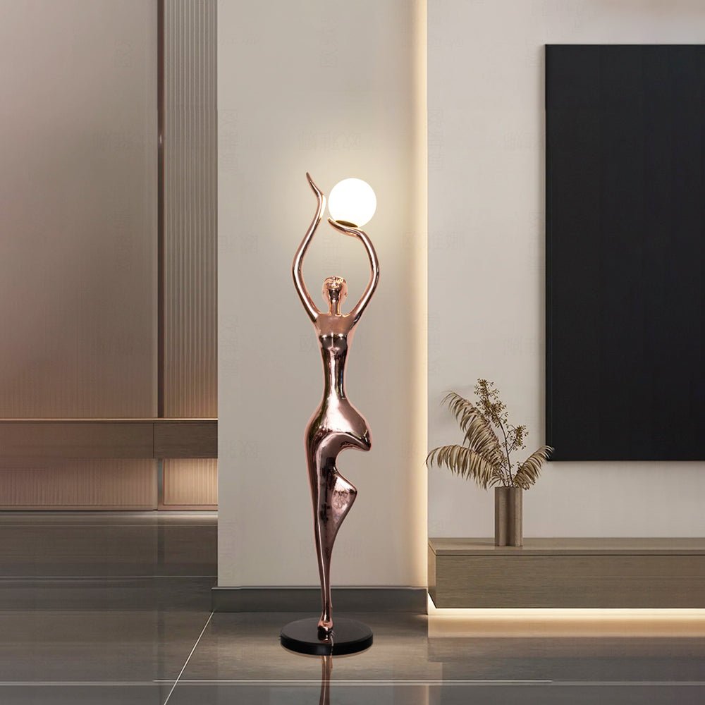 Emiryra Golden Sculptural Floor Lamp