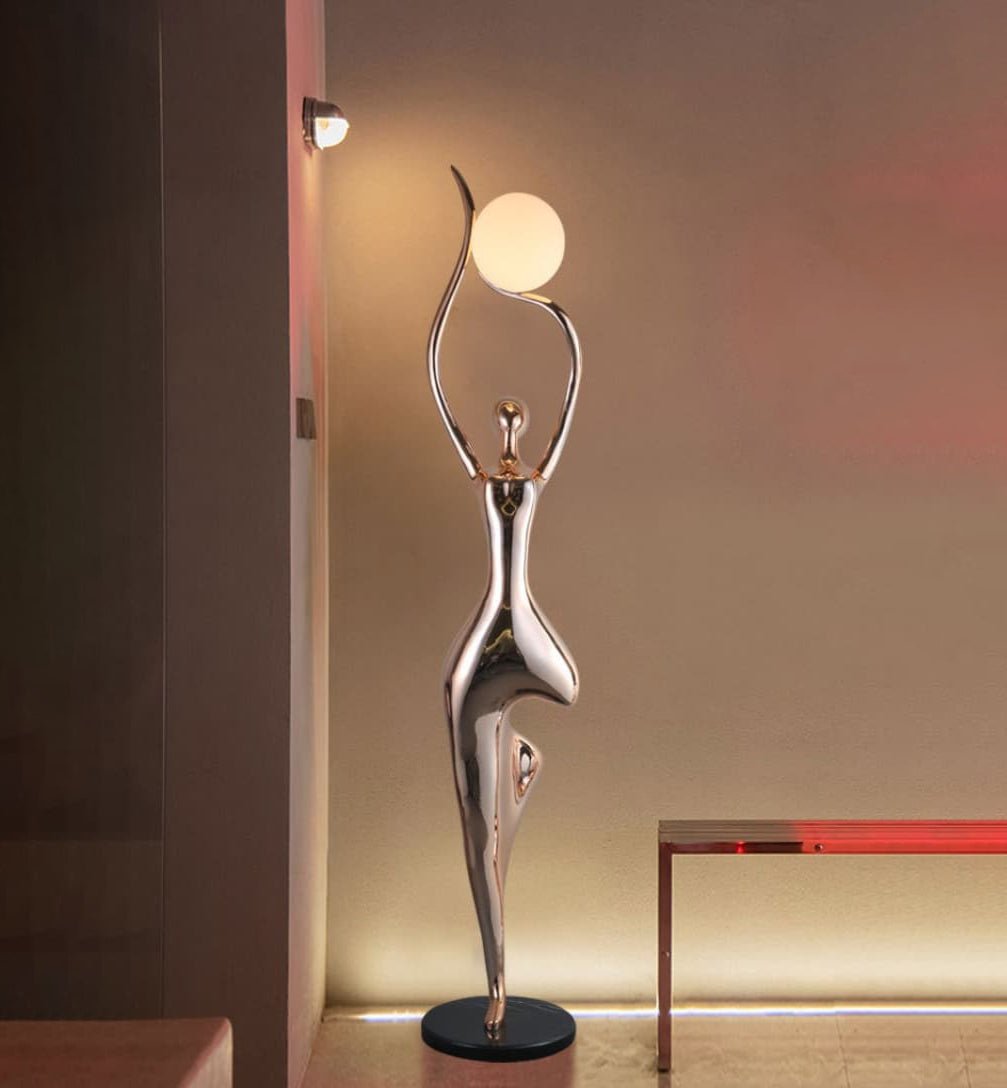 Emiryra Golden Sculptural Floor Lamp