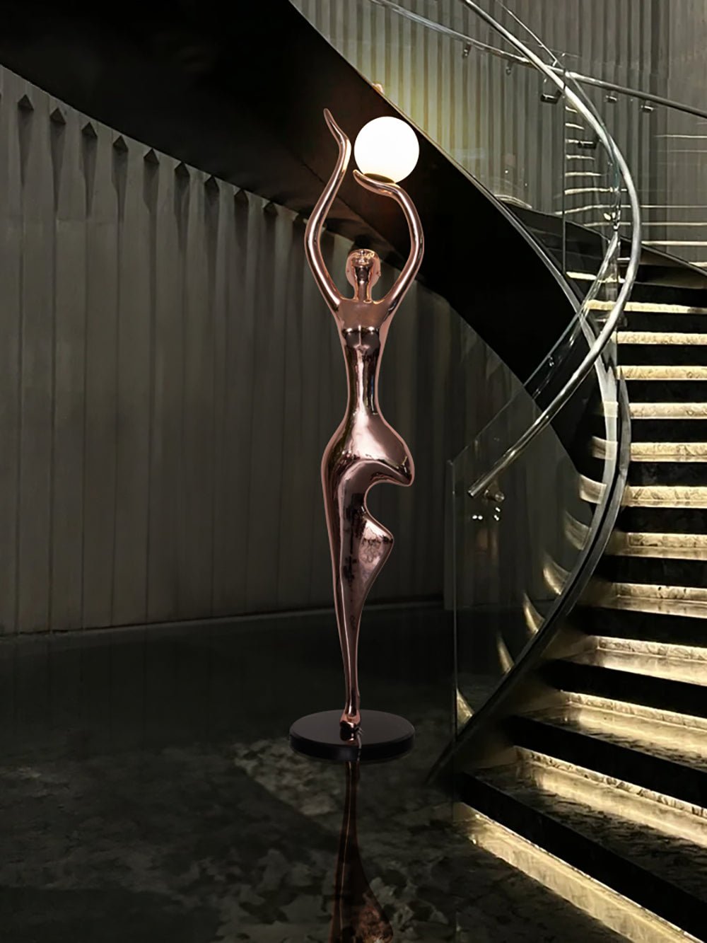 Emiryra Golden Sculptural Floor Lamp