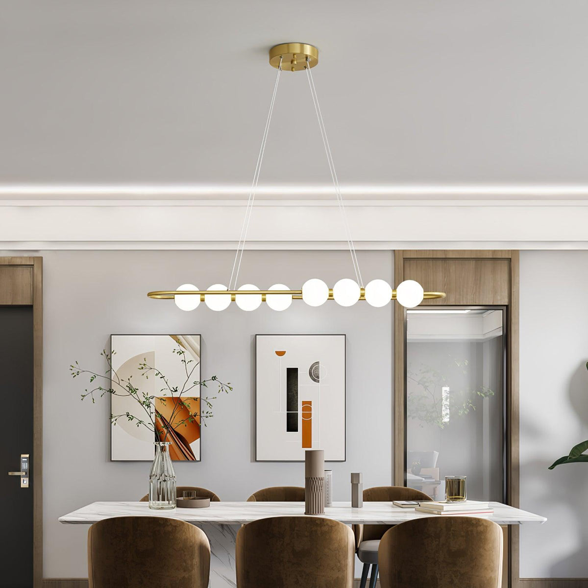 Auroira Contemporary Brass Pendant Lamp