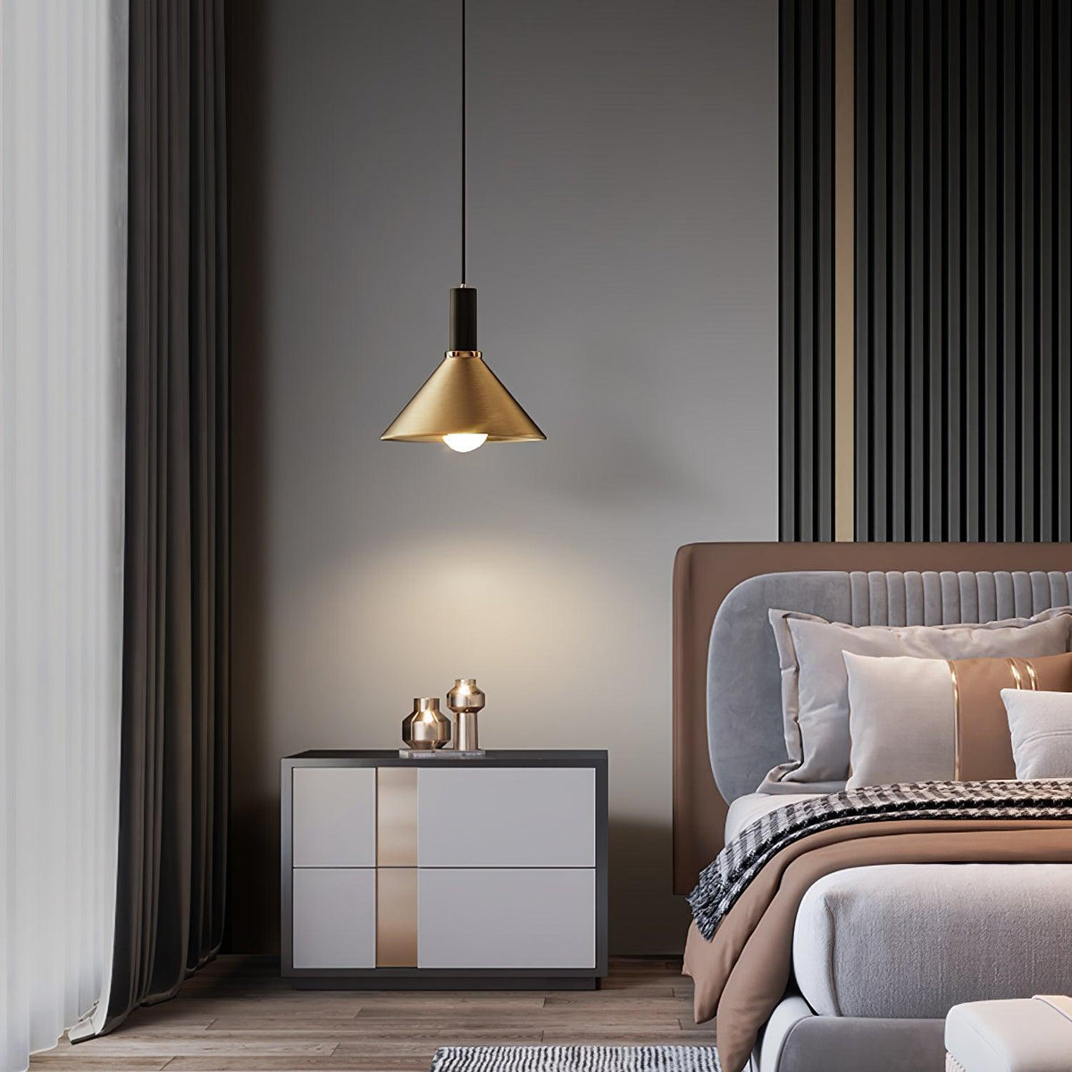Casalelia Brass Cone Pendant Lamp
