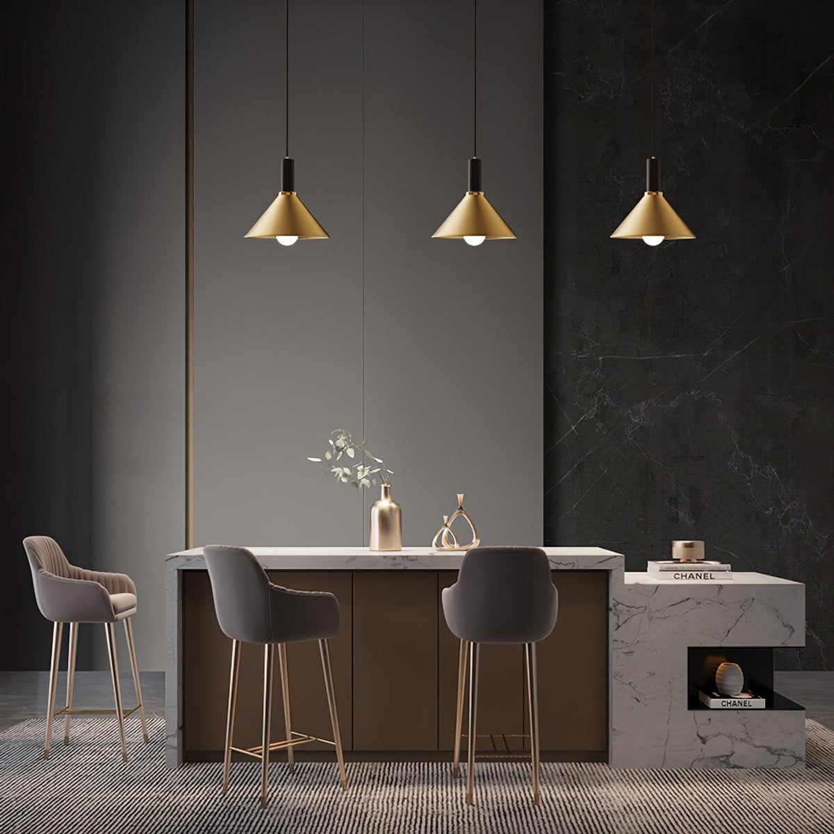 Casalelia Brass Cone Pendant Lamp