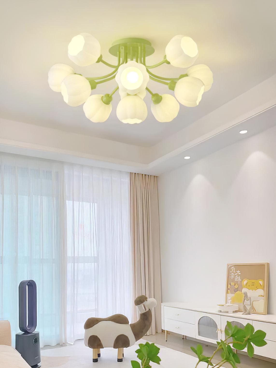 Zenorarae Elegance Matcha Glass Ceiling Lamp
