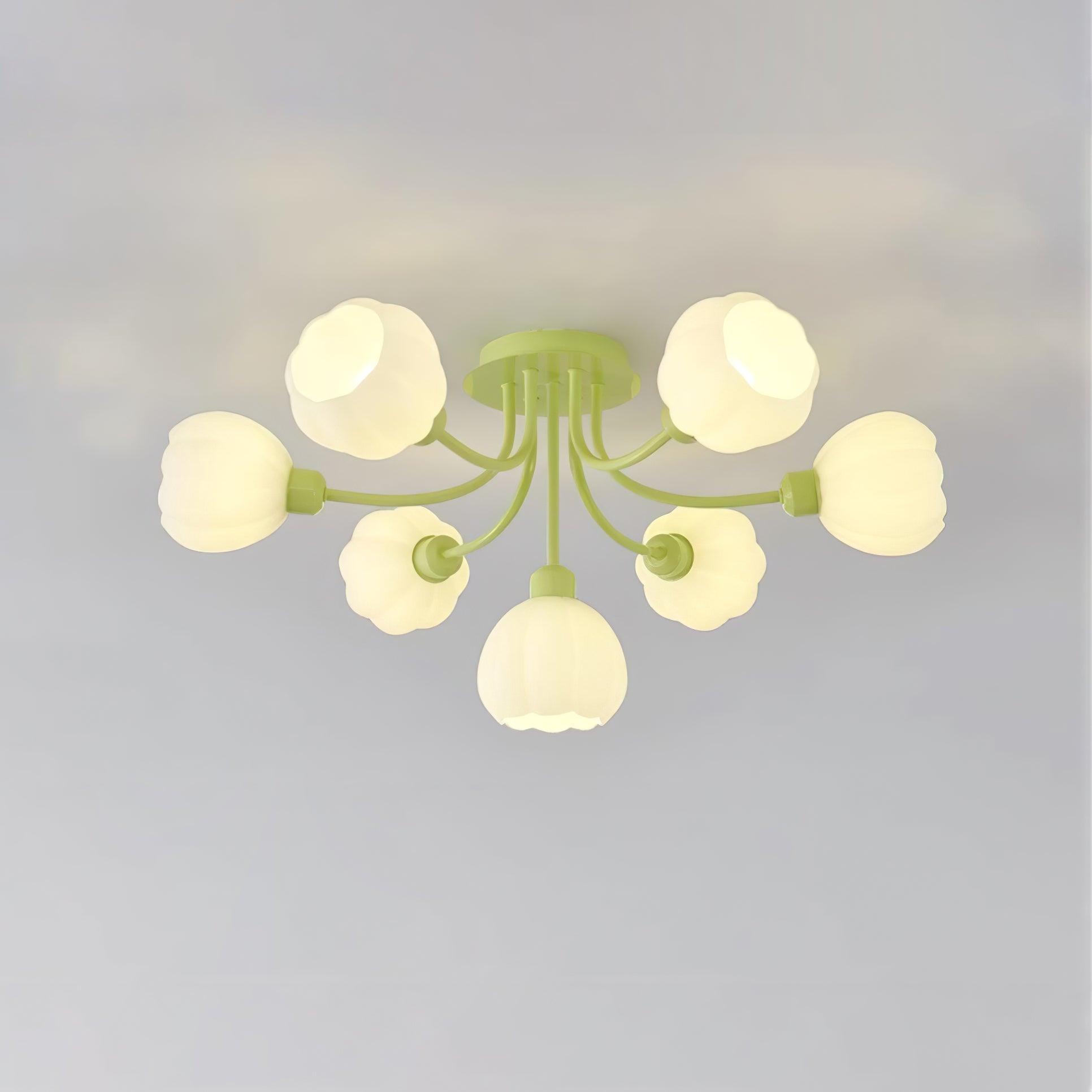 Zenorarae Elegance Matcha Glass Ceiling Lamp