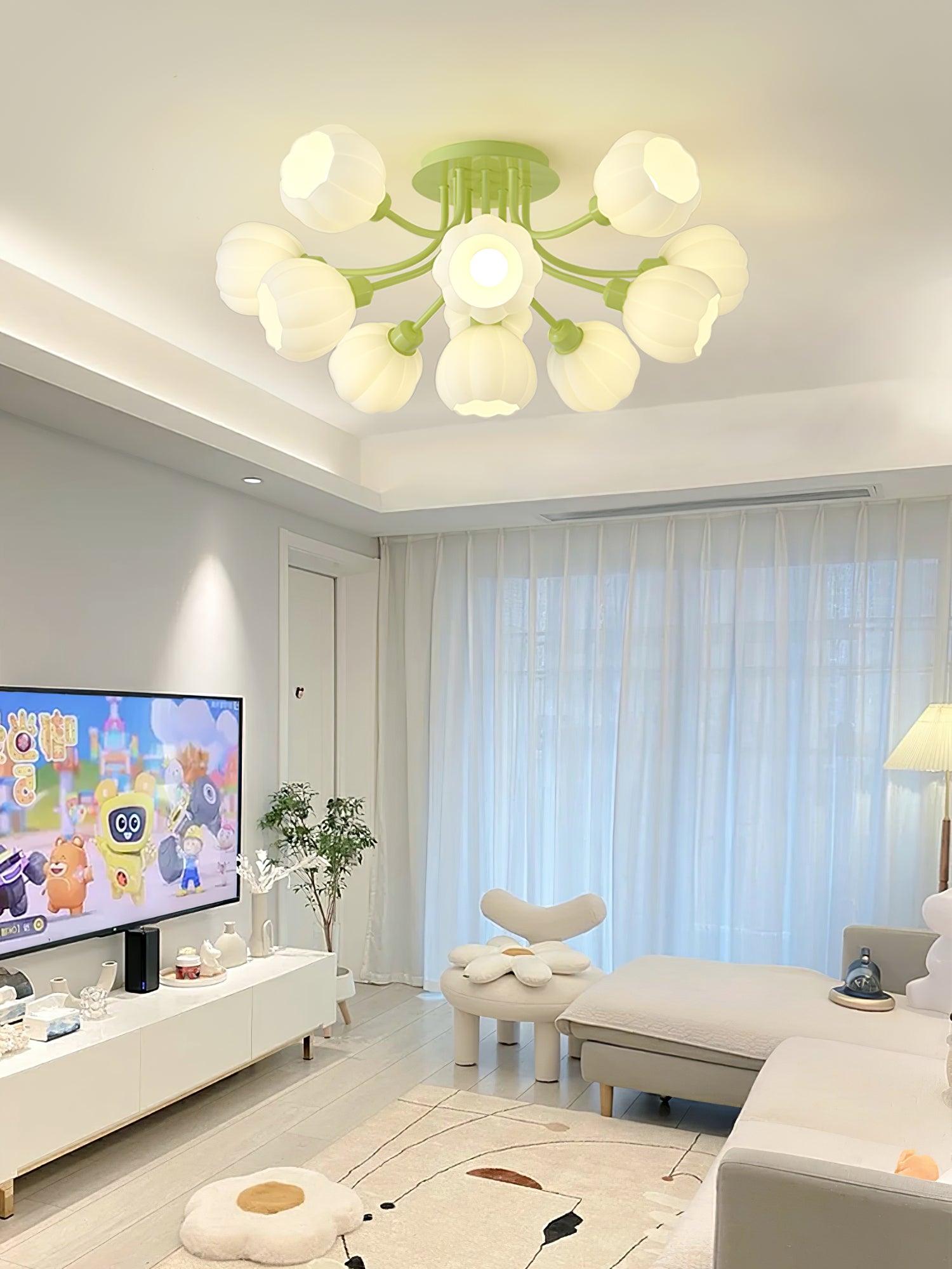 Zenorarae Elegance Matcha Glass Ceiling Lamp