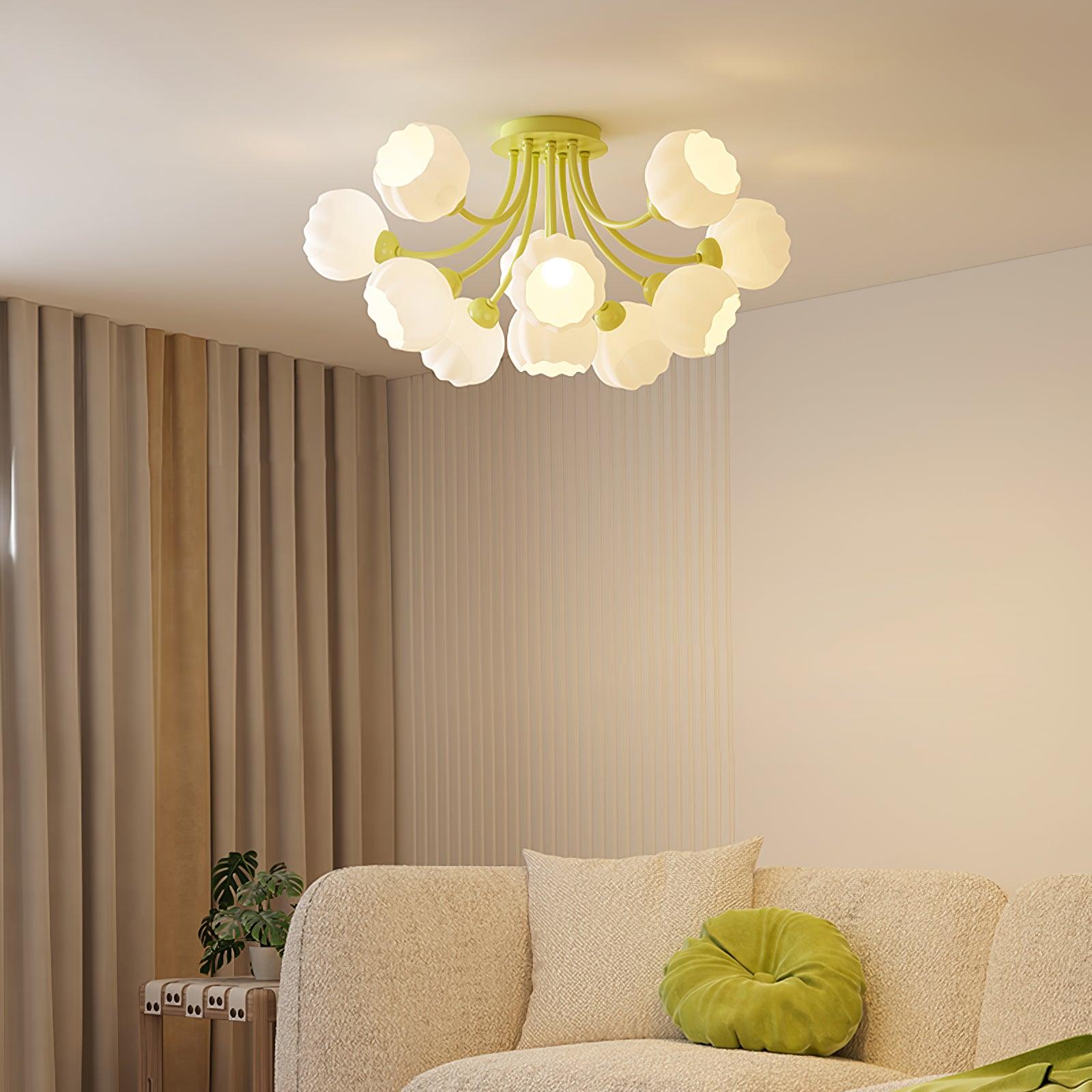 Zenorarae Elegance Matcha Glass Ceiling Lamp