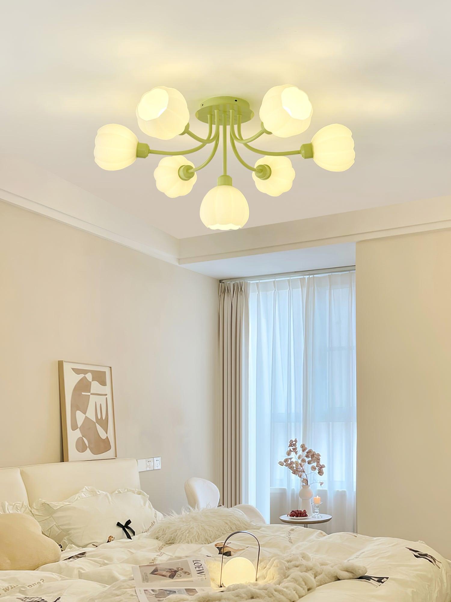 Zenorarae Elegance Matcha Glass Ceiling Lamp