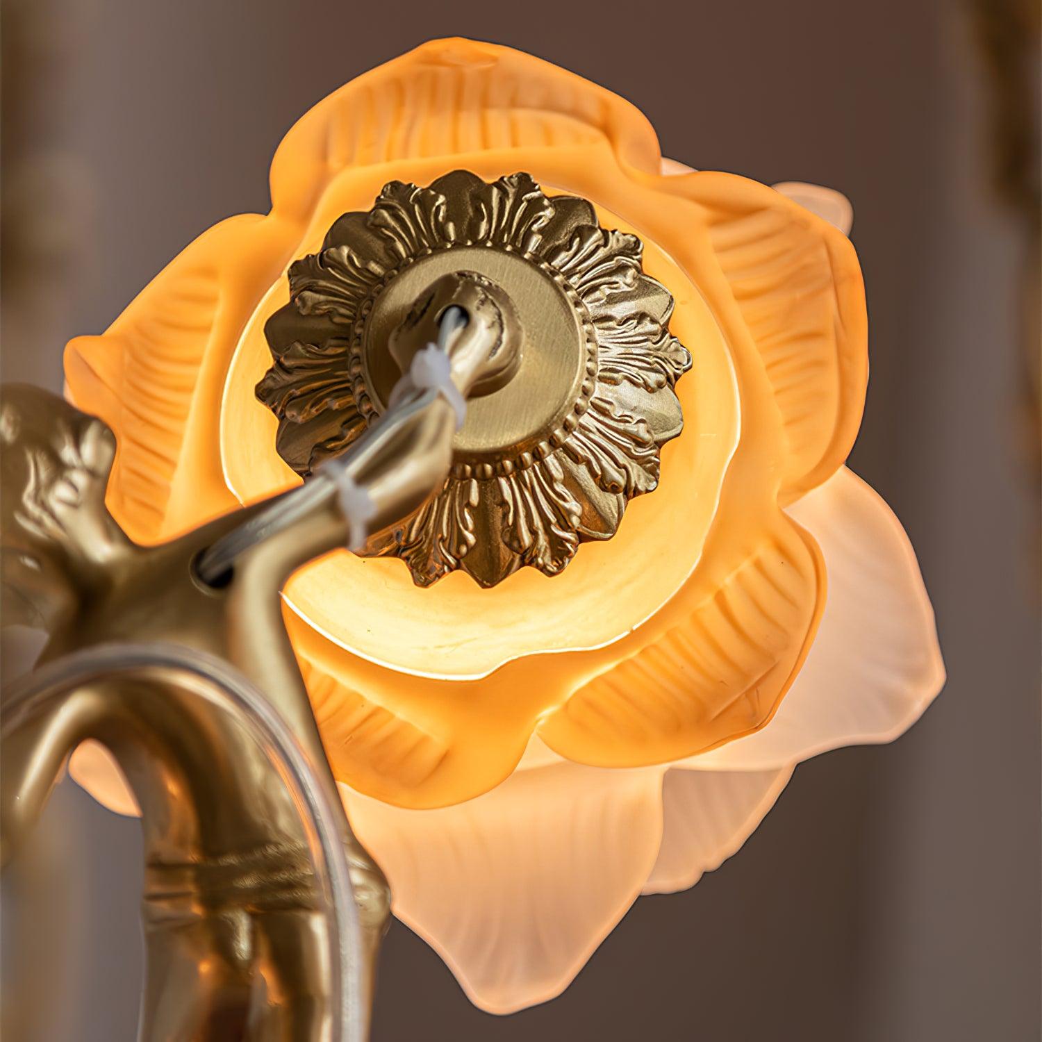 Solisira Chandelier Brass Suspension Floral Vintage
