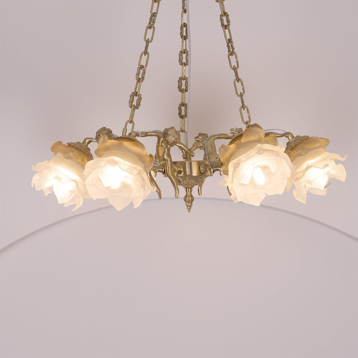 Solisira Chandelier Brass Suspension Floral Vintage