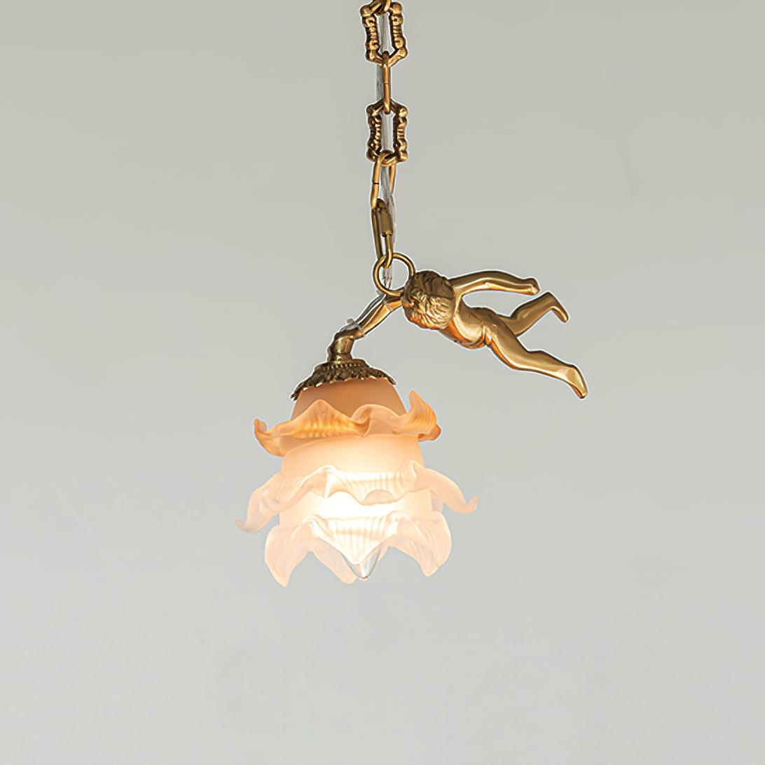 Solisira Chandelier Brass Suspension Floral Vintage