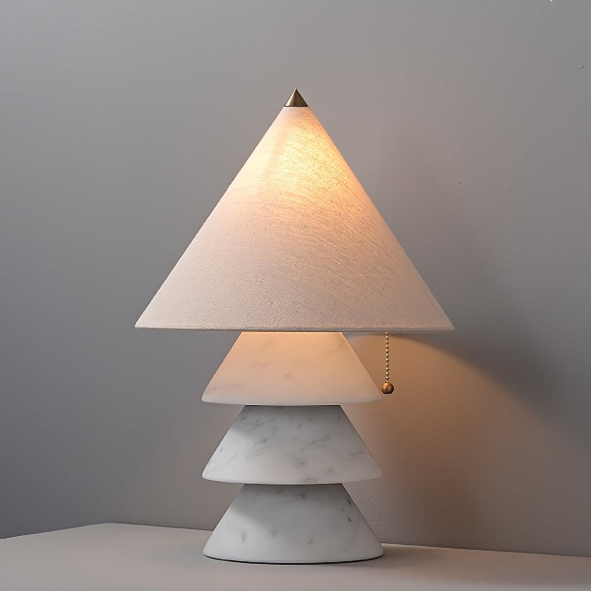 Pyramid Retro Marble Table Lamp