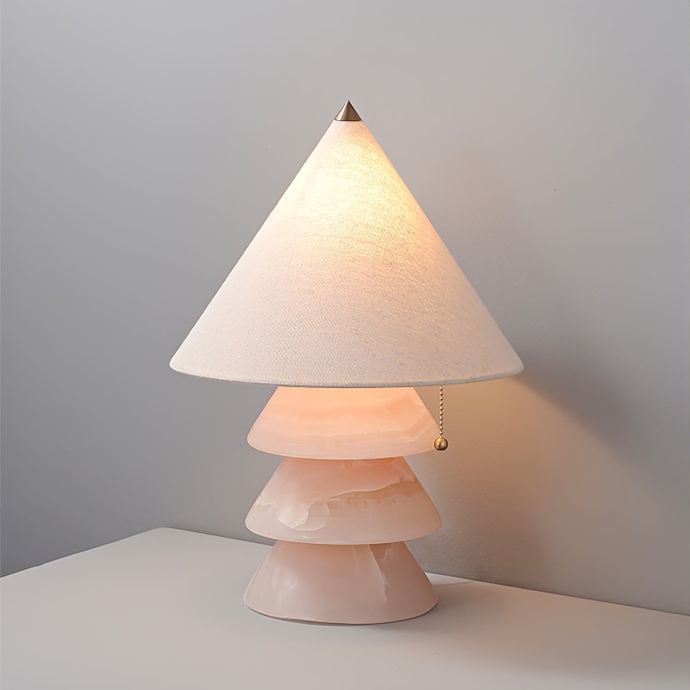 Pyramid Retro Marble Table Lamp