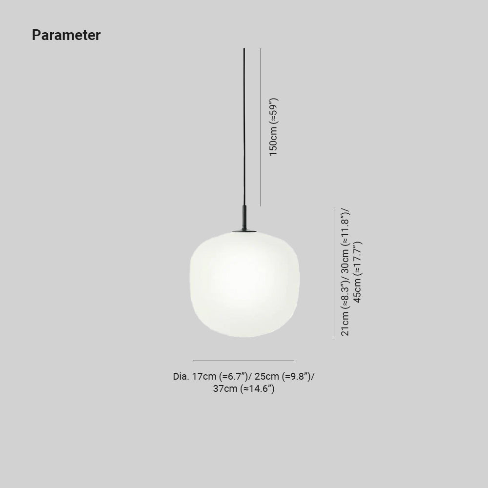 Etienne Pendant Lamp Semi-transparent Glass