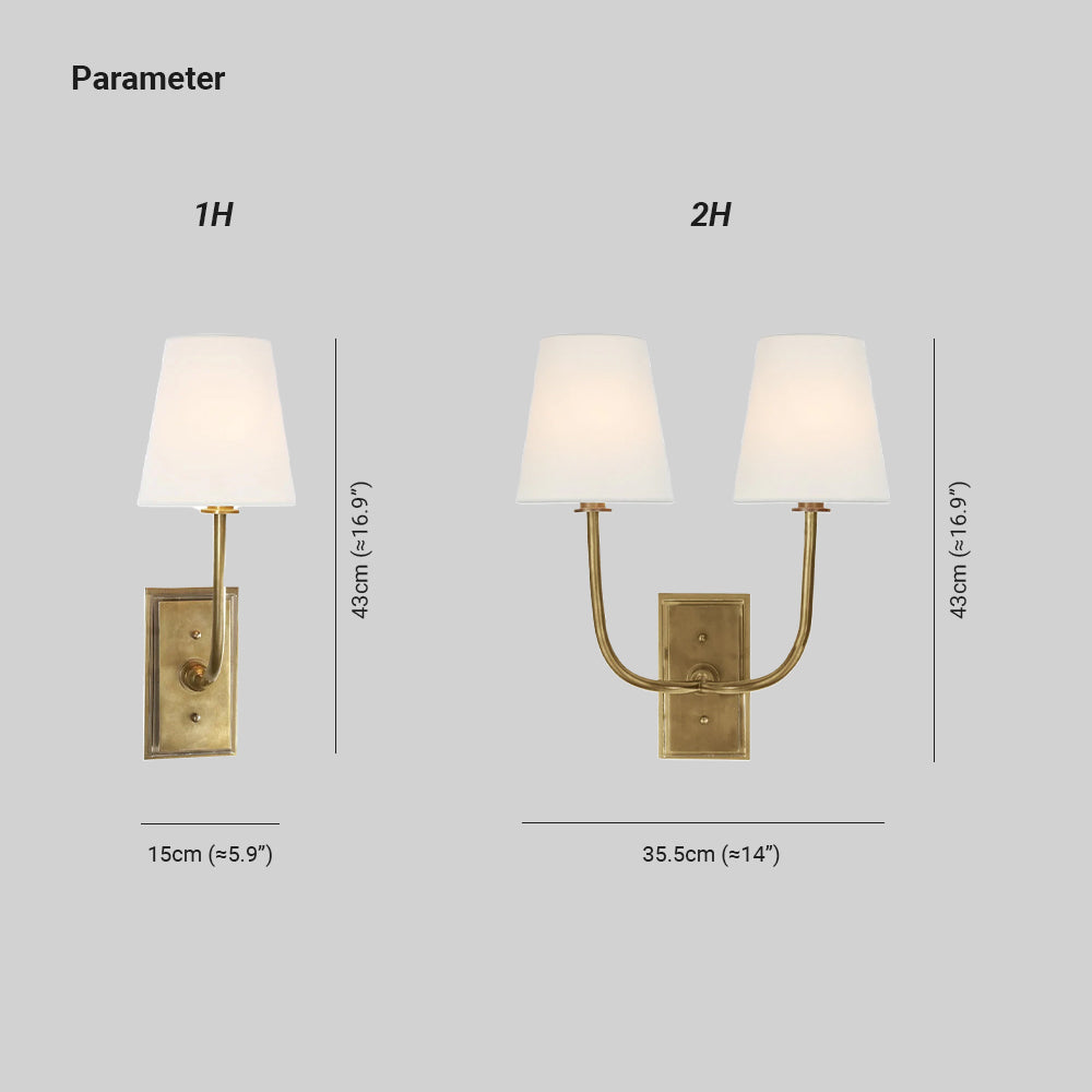 Sylvie Tapered Modern Fabric Wall Light