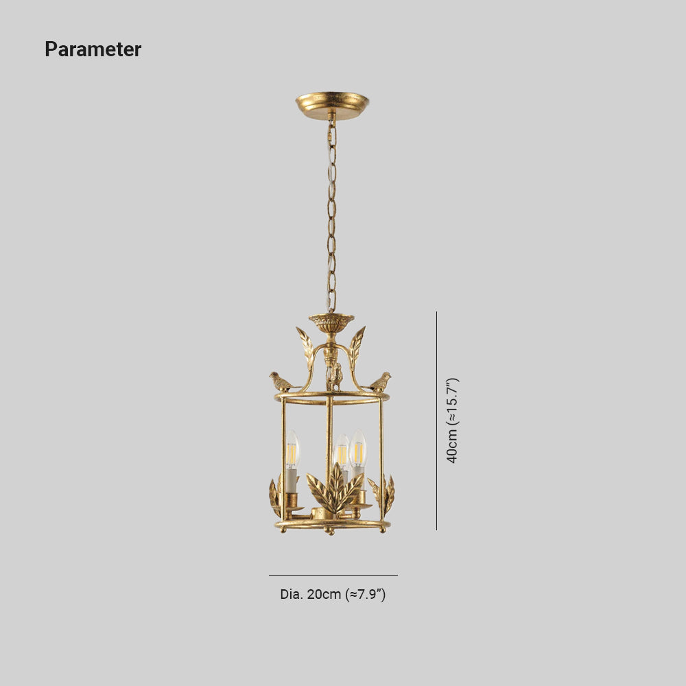 Arlen Baroque Style Metal Lantern Pendant Light