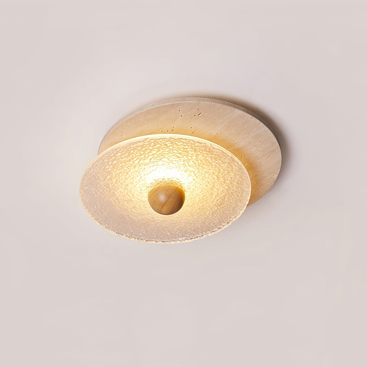 Keth Circular Travertine Ceiling Light / Wall Light
