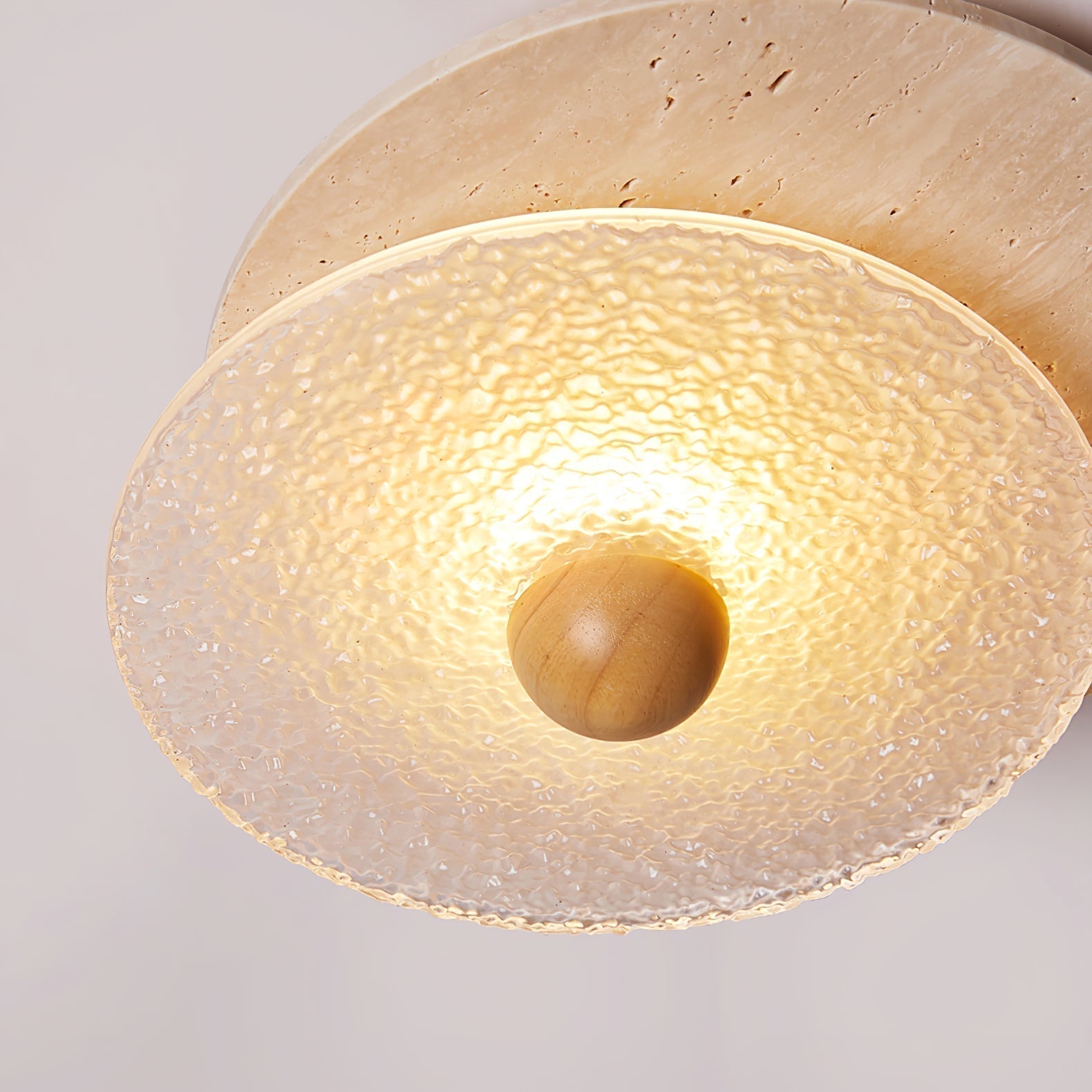 Keth Circular Travertine Ceiling Light / Wall Light