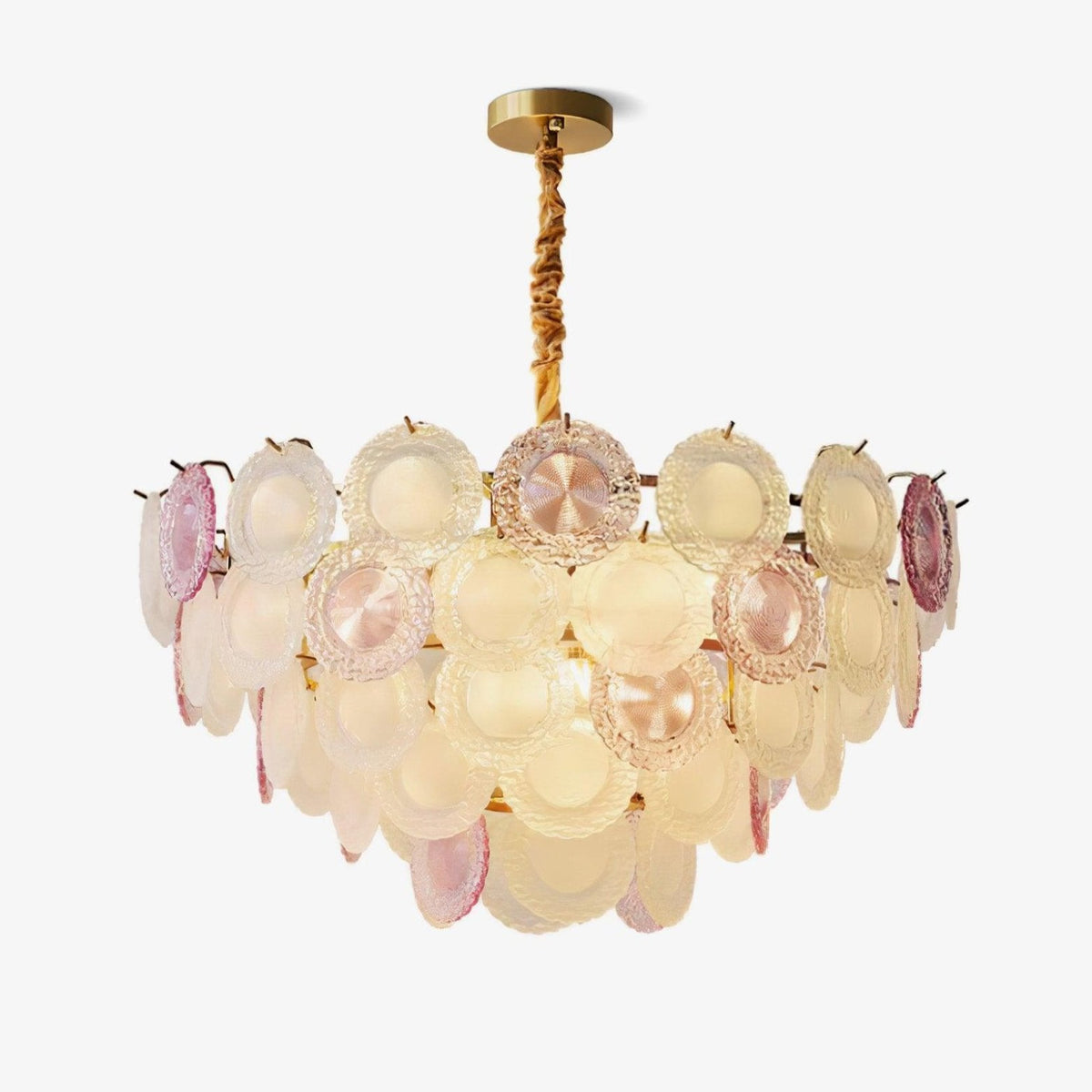 Celinine Chandelier Glass Disc Layered Playful