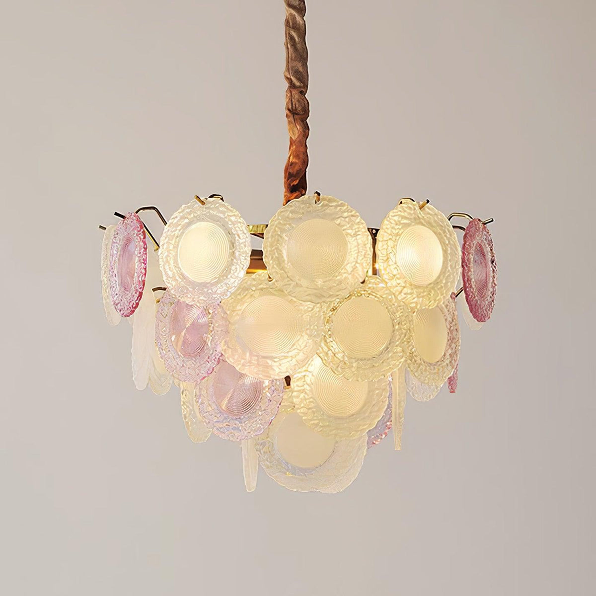 Celinine Chandelier Glass Disc Layered Playful