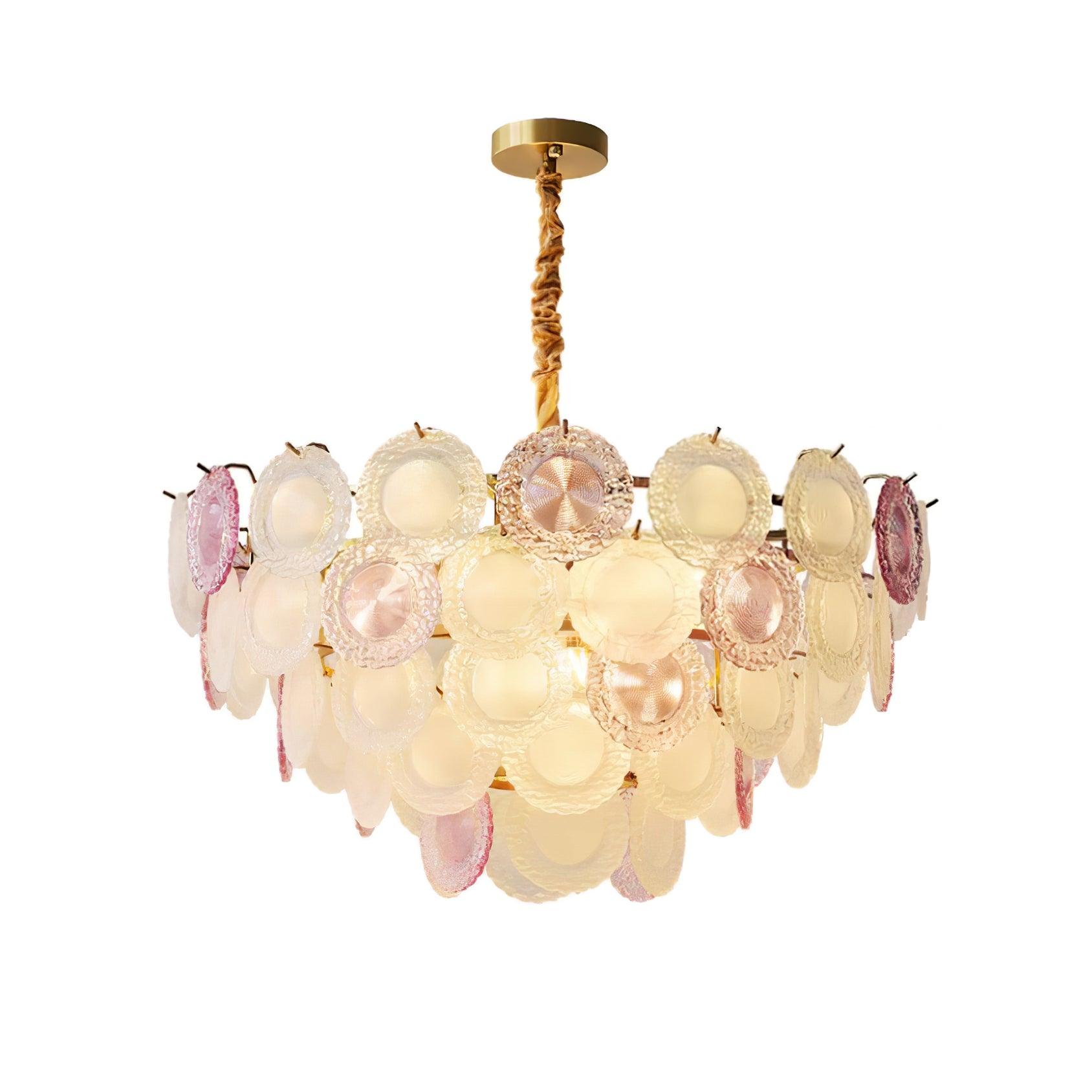 Celinine Chandelier Glass Disc Layered Playful